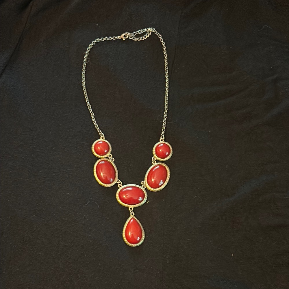 Elegant Red Gemstone Necklace